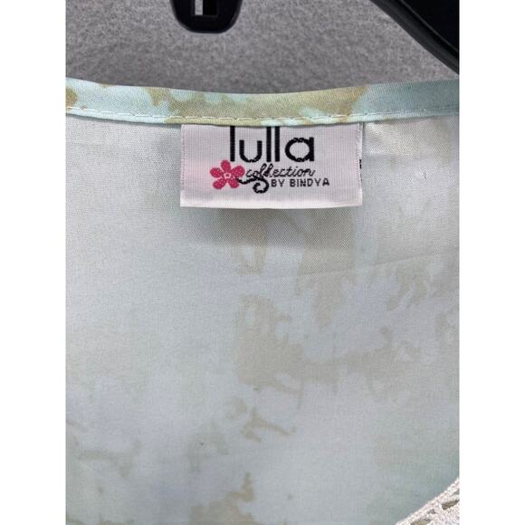 LULLA by BINDVA Coverup Swim Oversize BEACH Kraftin TUNIC Blue Tan OS Lightweigh - Picture 4 of 9